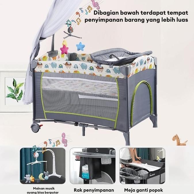 TERLARIS - [Garansi 0 Tahun]Tempat Tidur Bayi Box Bayi Lipat Multifungsi Bisa Dilipat 6 in box bayi 