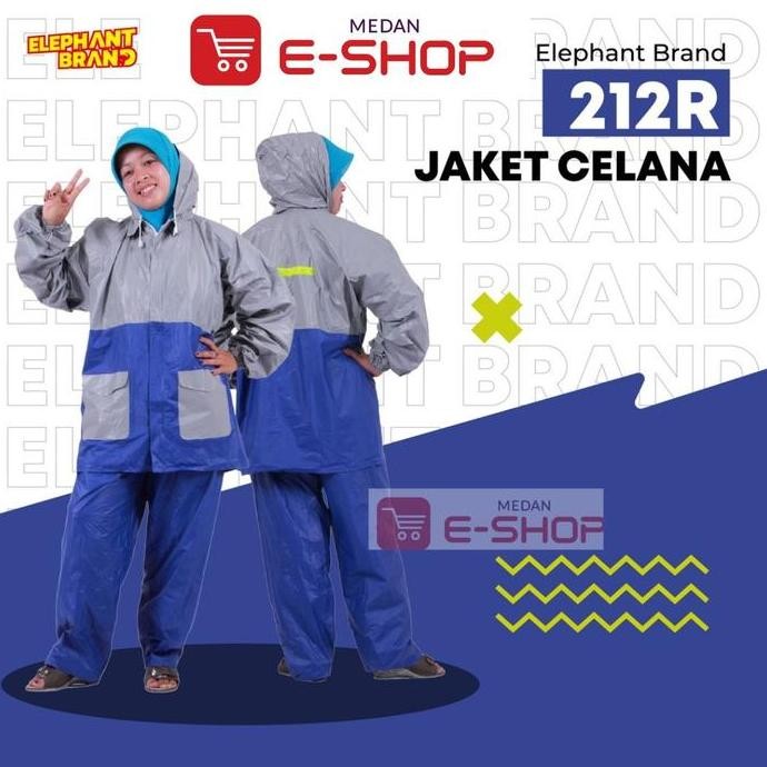 BEBAS ONGKIR - Jas hujan Elephant Brand Jaket Celana / Mantel - 212 R
