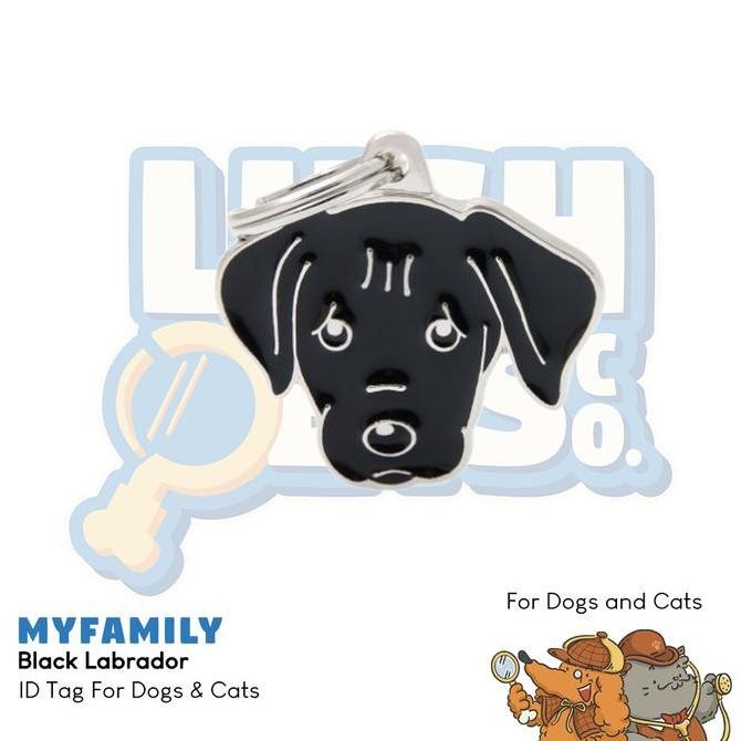 Myfamily Id Tag - Black Labrador Id Dog Tag | Personalized Cat Dog Tag