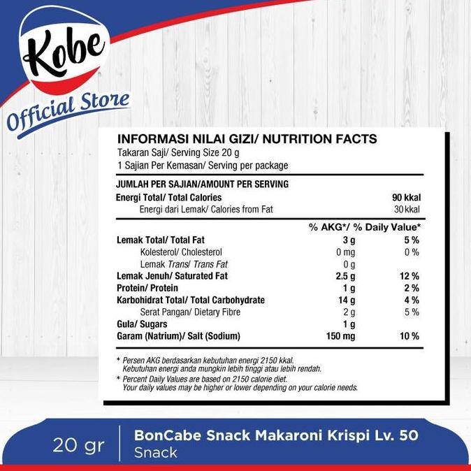 

Promo Kobe Boncabe Snack Makaroni Krispi Level 50 Max End - 1 Karton Isi 60Pcs