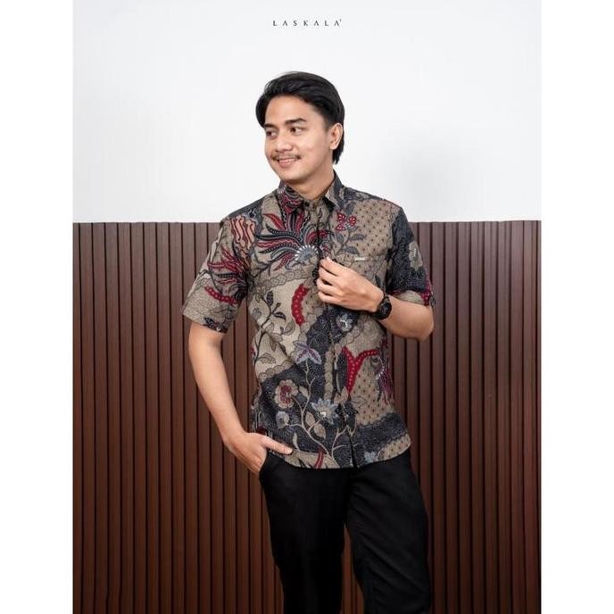 Sale Laskala Batik Premium Gentala Kemeja Batik Pria Slimfit Lengan Pendek