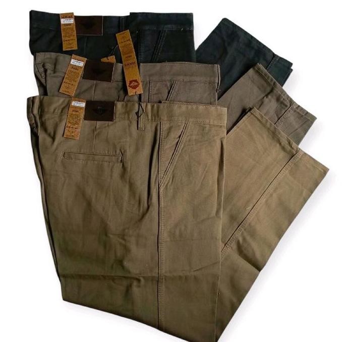 Murah Celana Katun Kanvas Panjang Jumbo Pria / Celana Panjang Jumbo Bahan Katun Kanvas Ukuran Jumbo