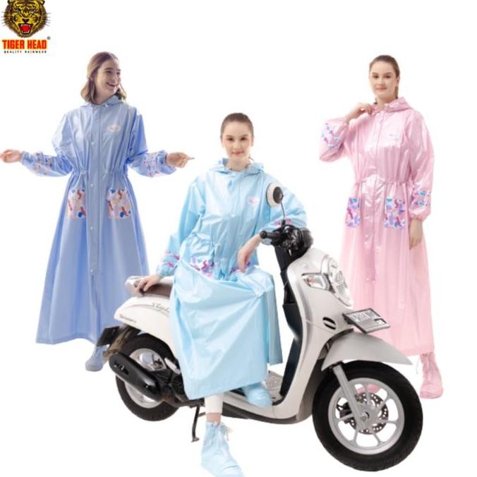 TERLARIS - Tiger Head Jas Hujan Gamis Serut Eliza 70007 Syari