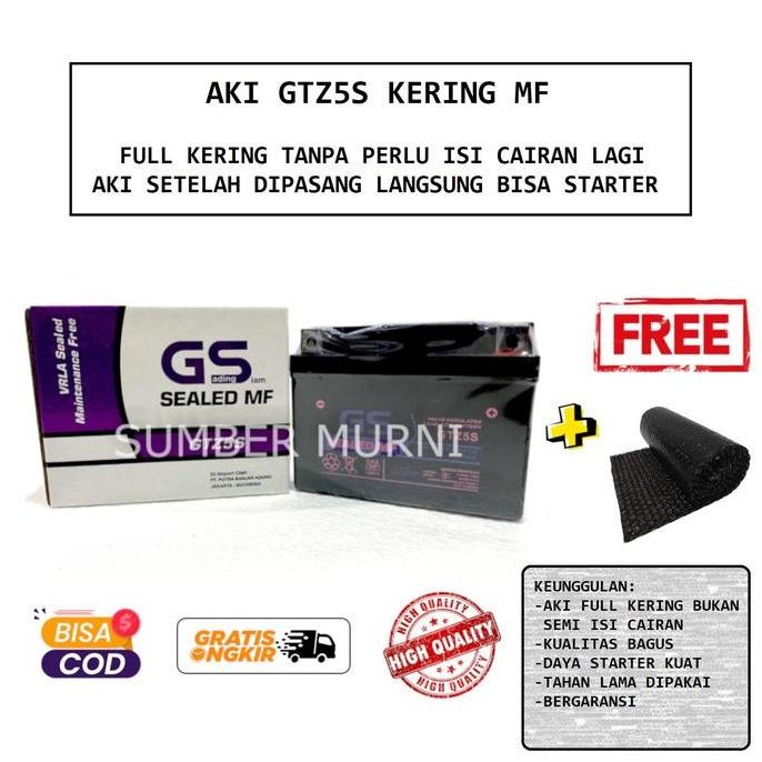 Aki Motor Honda New Mega Pro Megapro GTZ5S GS E Accu Kering MF