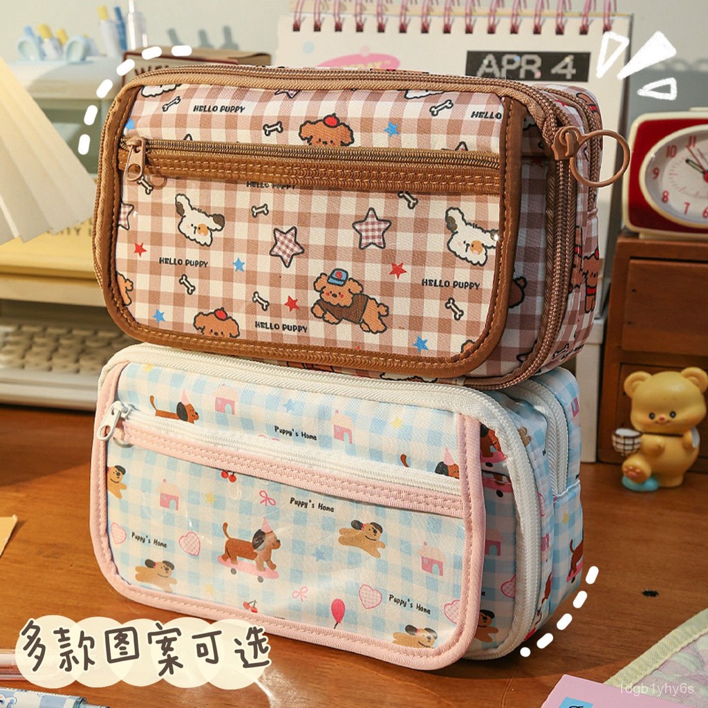 

ins Cartoon Style Cute Dog High-Value Printed Pencil Case New Model for Girls Elementary School Students Large Capacity Stationery Storage LKES