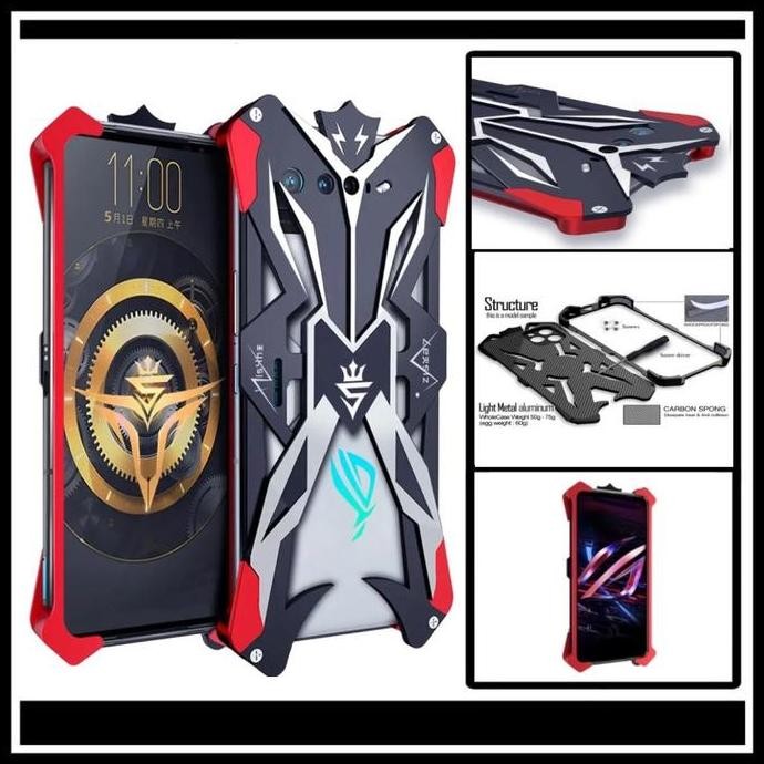 TERLARIS - Asus Rog Phone 5 / 5S / Pro Ultimate Case Zimon Bumper Metal Armor