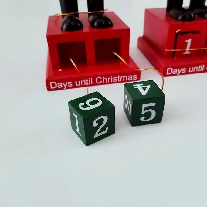 TERBARU - Patung Kayu Nutcraker 60 cm Gliter Model Kalender 25 Des Kado Natal