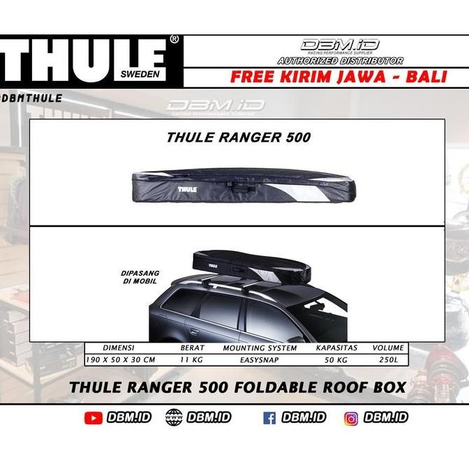 TERBARU - Thule Ranger 500 Foldable Roof Box Bagasi Atas Mobil