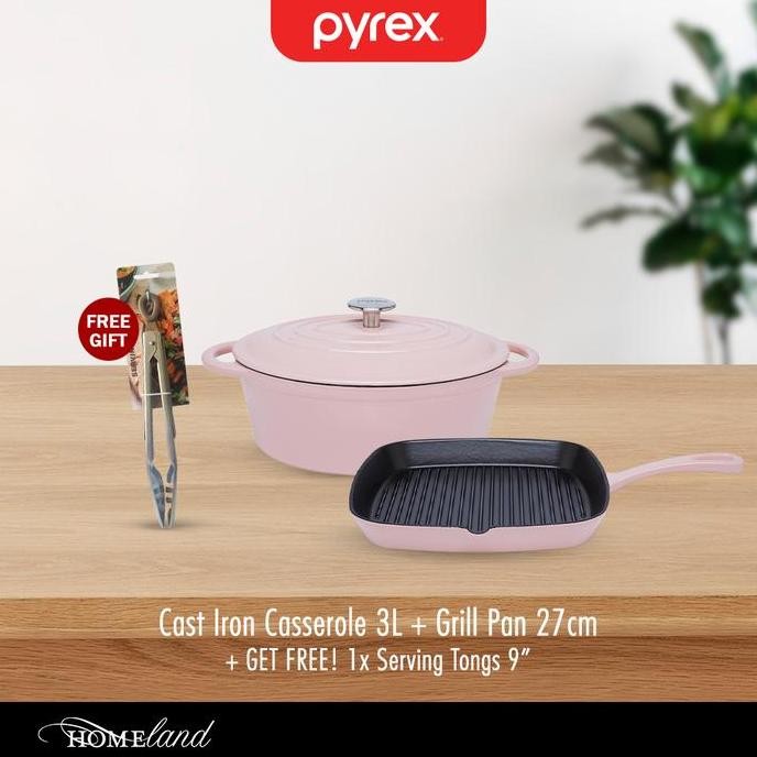 TERMURAH - Pyrex Oval Cast Iron Casserole / Panci Kaserol