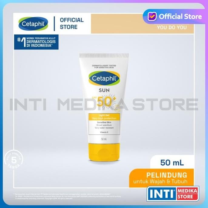 TERLARIS - CETAPHIL - Hybrid Sunscreen SPF50+ Light Gel 50ml | Hypoallergenic UVA UVB untuk Kulit Se