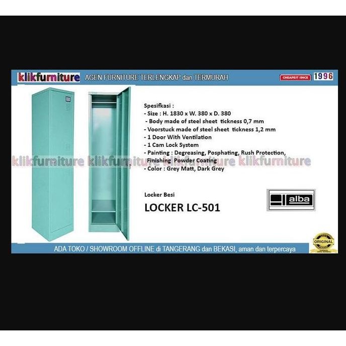 NEW LC 501 New ALBA Lemari Locker Besi 1 Pintu