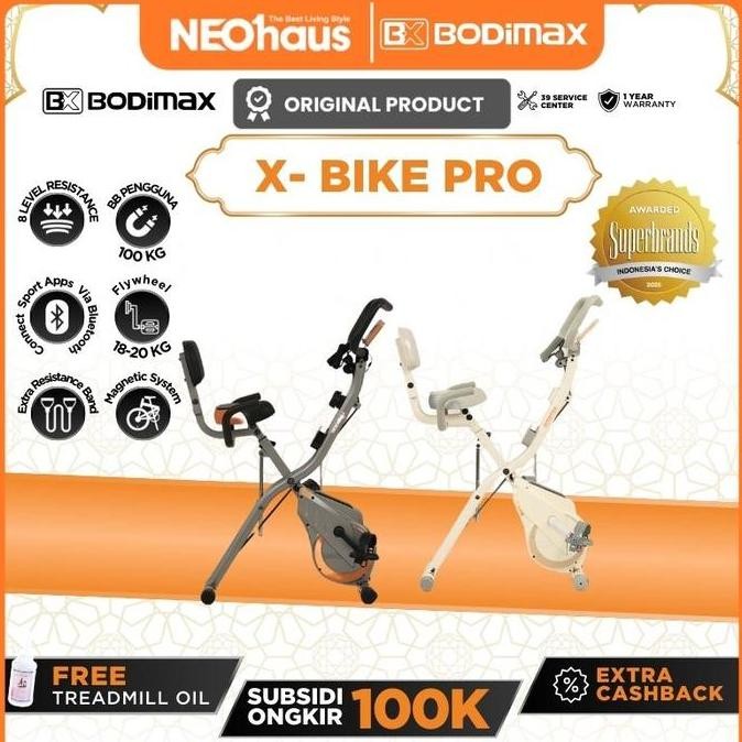TERBARU - BODIMAX X-BIKE Pro Sepeda Statis /Alat Fitness/Sepeda Statis/Magnetic X-Bike