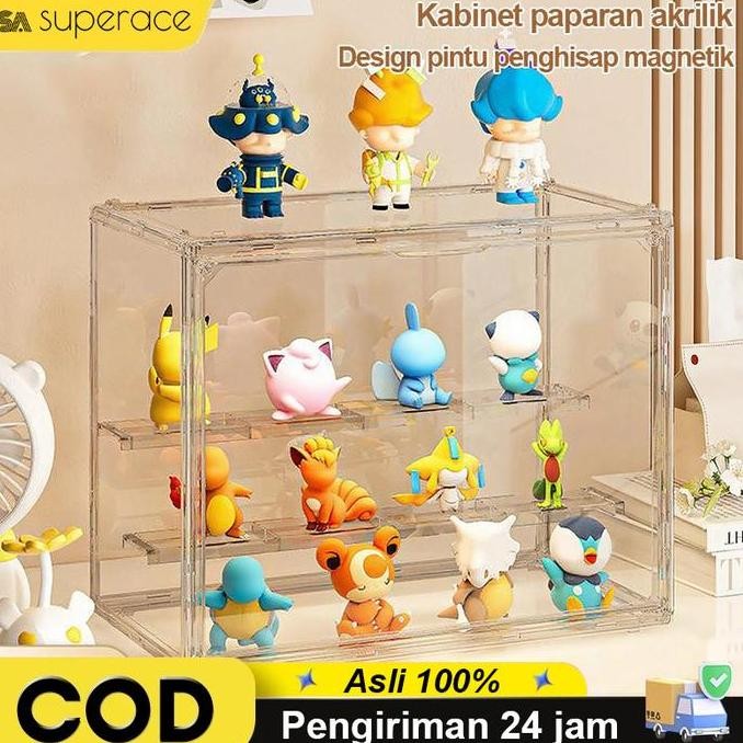 [Cod] Kotak Display Penyimpanan Bening Kualitas Tinggi Figure Aksi Akrilik Bening Berdiri Kotak Disp