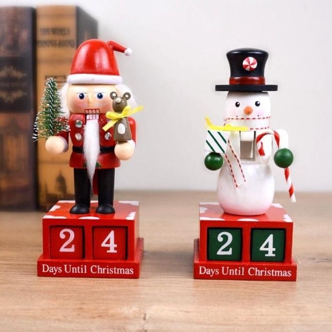 

TERLARIS - Kalender Kayu Natal Christmas Countdown Nutcracker Dekor Santa Snowman Patung Kayu Nutkraker Murah Kado Natal Hampers Premium Murah Grosir