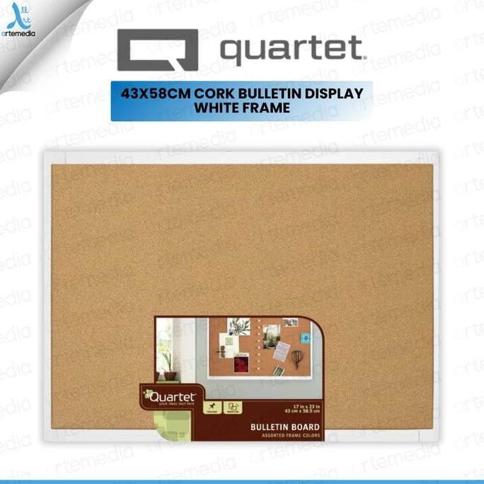 

TERBARU - Quartet Cork Bulletin Board White Frame 17"x23" Papan Pengumuman, Memo Dinding, Papan Display Foto, Papan Dinding Serbaguna (Papan Gabus) 43x58cm