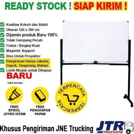

NEW Whiteboard / Papan Tulis Magnetic SAKANA 120x180 cm (Single Face Kaki)