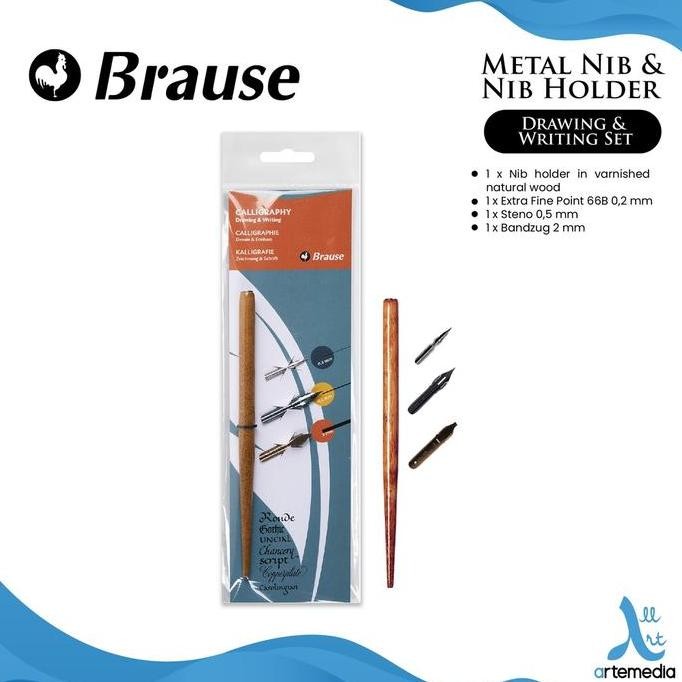 

NEW Brause Nib Holder & Metal Nib Set Calligraphy Writing