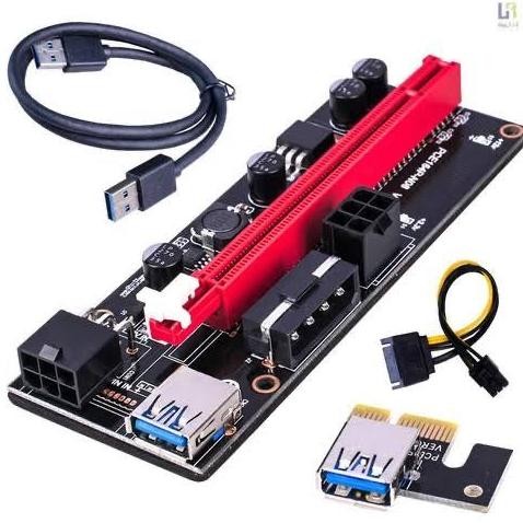 Pci-E Riser Extender Card Ver 009S Black Board Led (Gatuso)