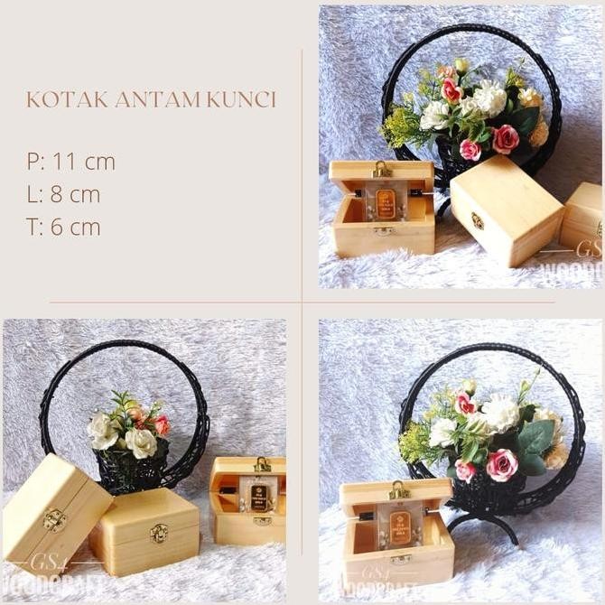 Gs4Woodcraft Kotak Tempat Penyimpanan Kado Emas Antam Dengan Kuncian