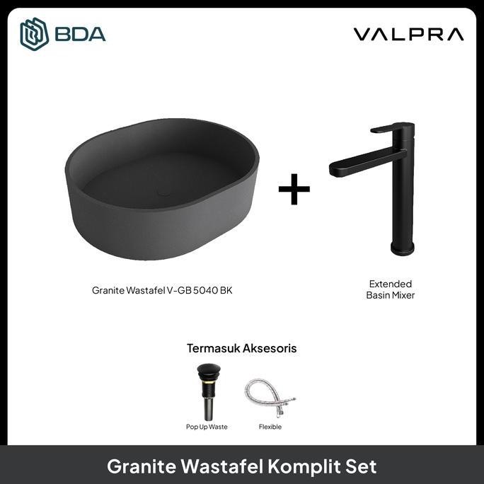 Valpra Wastafel Cuci Tangan Wastafel Kamar Mandi Wastafel Meja Wastafel Granit Oval V GB 5040