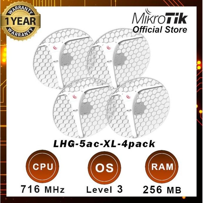 TERBARU - Mikrotik LHG XL 5 ac 4 pack Isi 4 LHG-5ac-XL-4pack