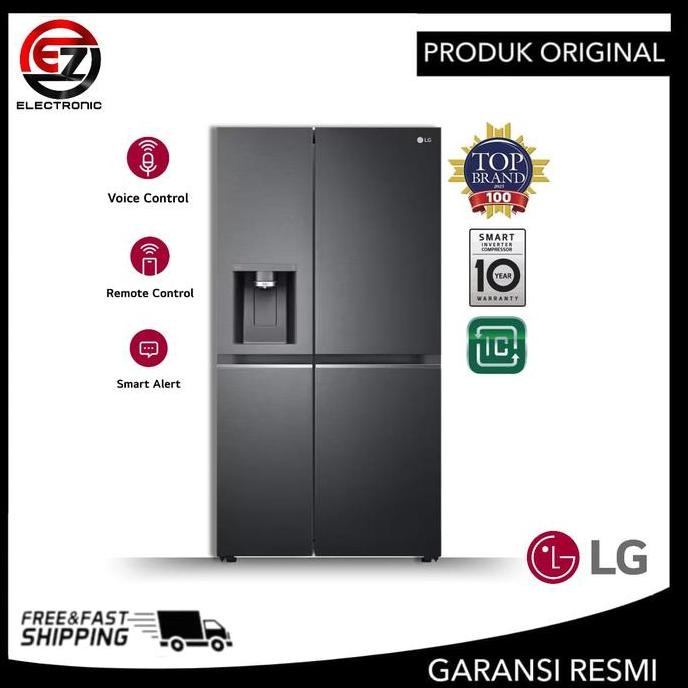 TERMURAH - LG GC-L257CQEL KULKAS SIDE BY SIDE LG ICE MAKER- DISPENSER INVERTER