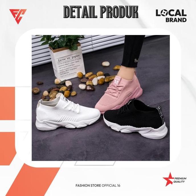 Sepatu Putih Wanita Import Sepatu Cewek Sneakers Tinggi Terbaru Lamp