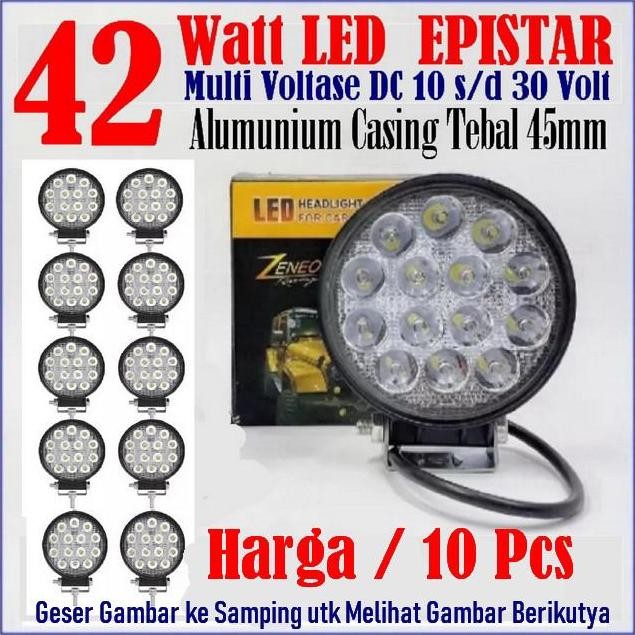 Grosir Lampu Sorot Tembak LED 42w Aluminium casing tebal 45mm bulat