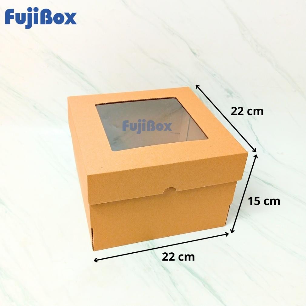 

Salt ( 10 Pcs ) E-Flute Kotak Puding Cake Kue Tart Bolu Chiffon Karton Corrugated Box 22 X 22 X 15 Cm Da-17