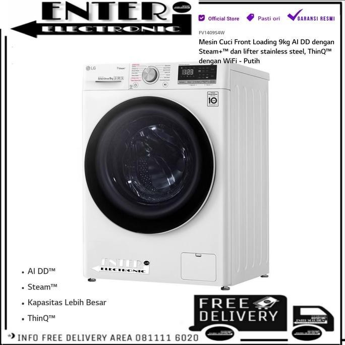 LG FV1409S4W - MESIN CUCI FRONT LOADING LG INVERTER 9 KG FV 1409S4W