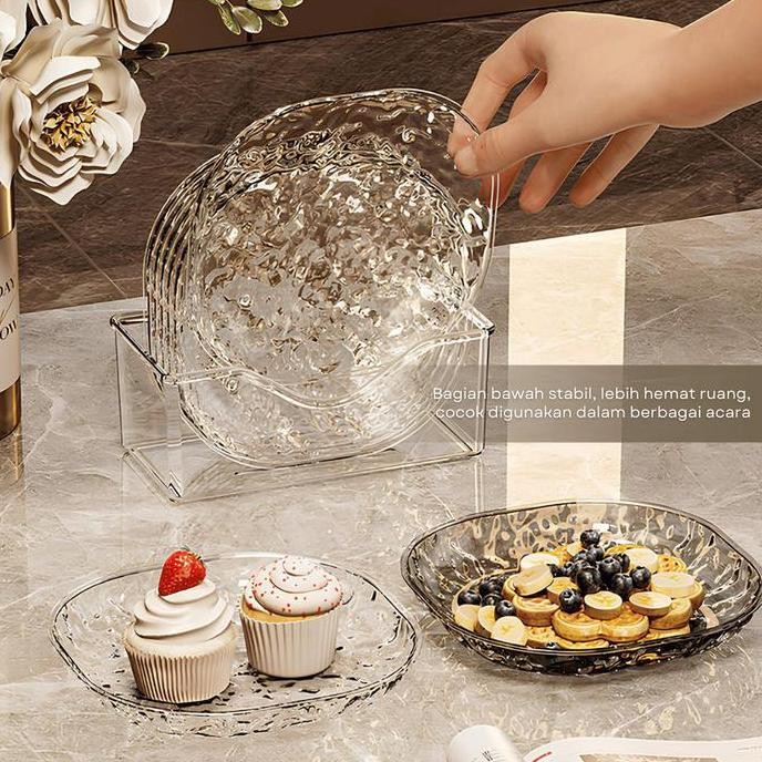 [Gold] Wadah Lauk Akrilik Dengan Wadah Aesthetic Untuk Menyimpan Dessert Buah Lauk Pauk Kitchenware 