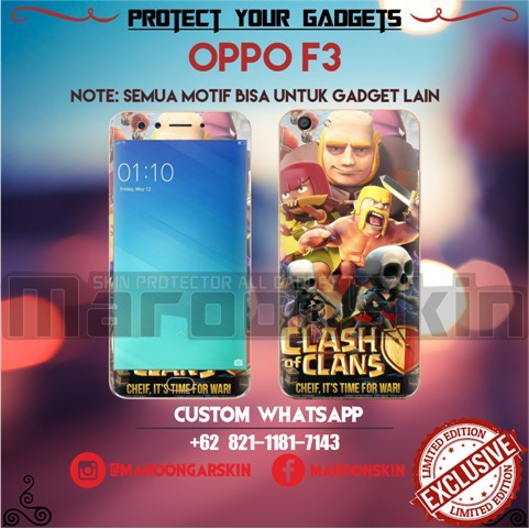 

[COD] Garskin Stiker Oppo F3 Label Custom Presisi Terlaris