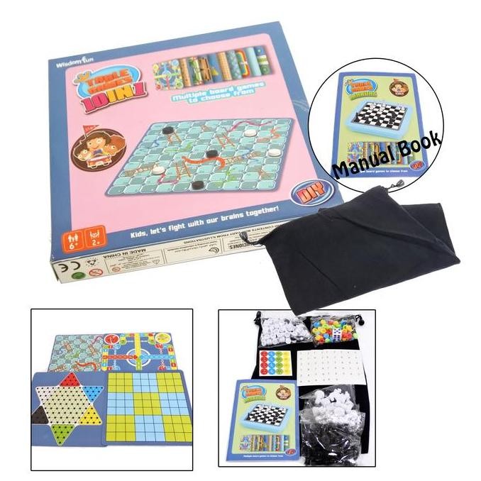 Promo Mainan Anak Family Board Table Game 10 in 1 Papan Permainan Keluarga COD