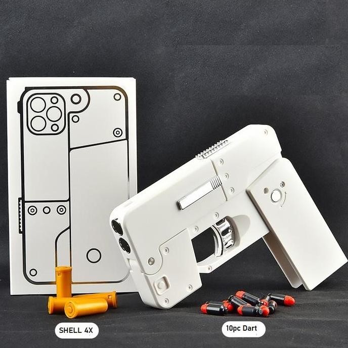 Promo iphone toy gun Soft Bullet Toy Iphone Shell Ejecting Folding, COD