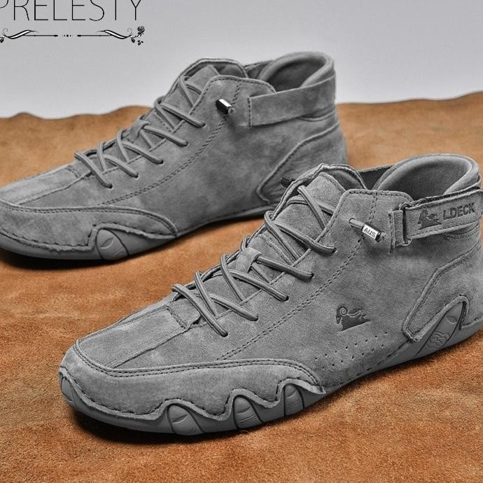 Kulit Sepatu Boots Pria Keren Full Hitam Coklat Martin Boots Formal Kerja Klasik Karet Ringan Lentur