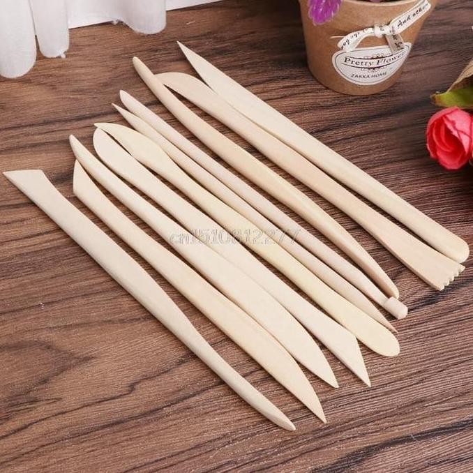 

Promo Wooden Pottery Clay Sculpture Carving Modelling Tools (10x2pcs) COD