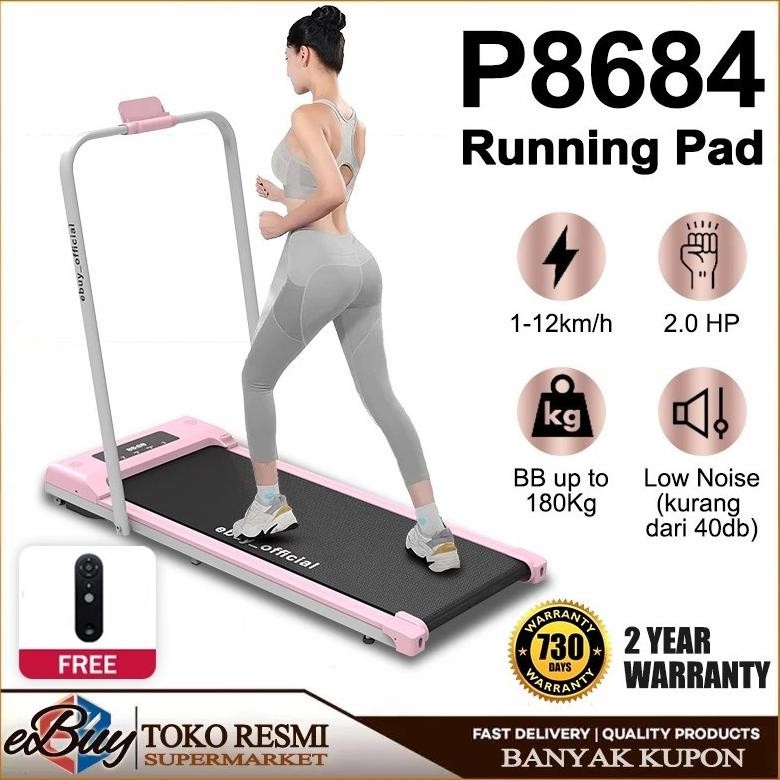 READY EBUY Treadmill kelas atas/Treadmill Dengan Kecepatan Maksimum 12km/JamTreadmill Lipat/walking 