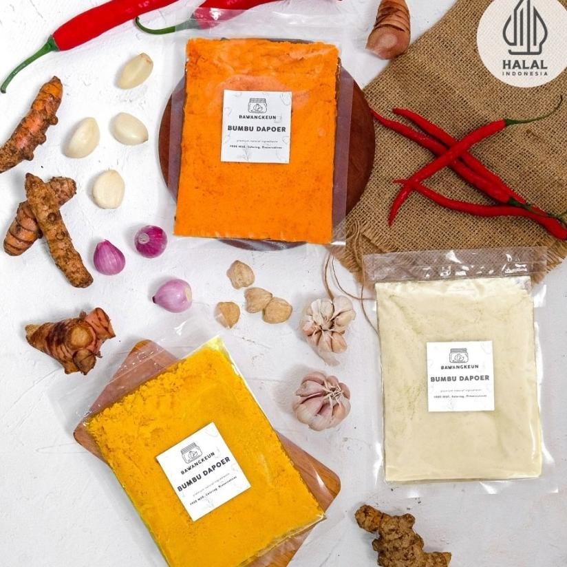 

Refill Bumbu Dasar Putih Merah Kuning Nasi Goreng Soto Opor Kari Balado Gulai By Bawangkeun Bumbu