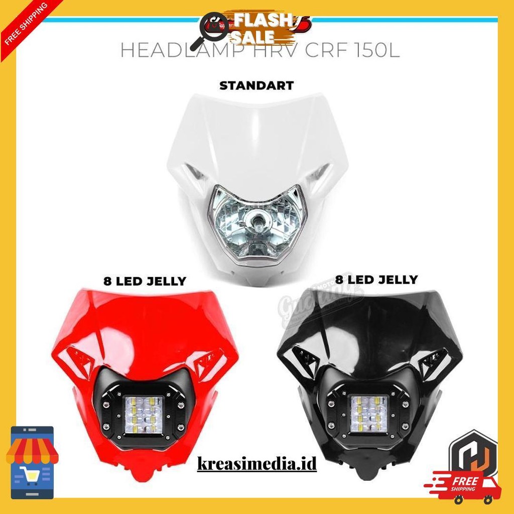 Headlamp Reflektor Batok Lampu Depan 8 Led Jelly 12 Led Crf 150L Crf 250 Hrv Gratis Ongkir