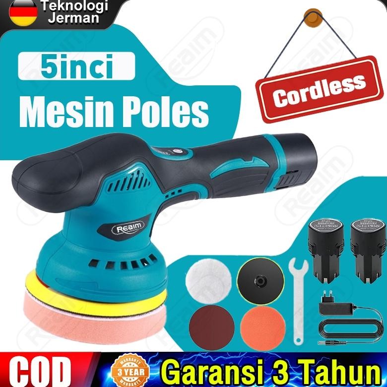 Mesin Poles Mobil  Mesin Polisher Cordless Polisher Machine Polisher 5inch Eccentric polisher Poles 
