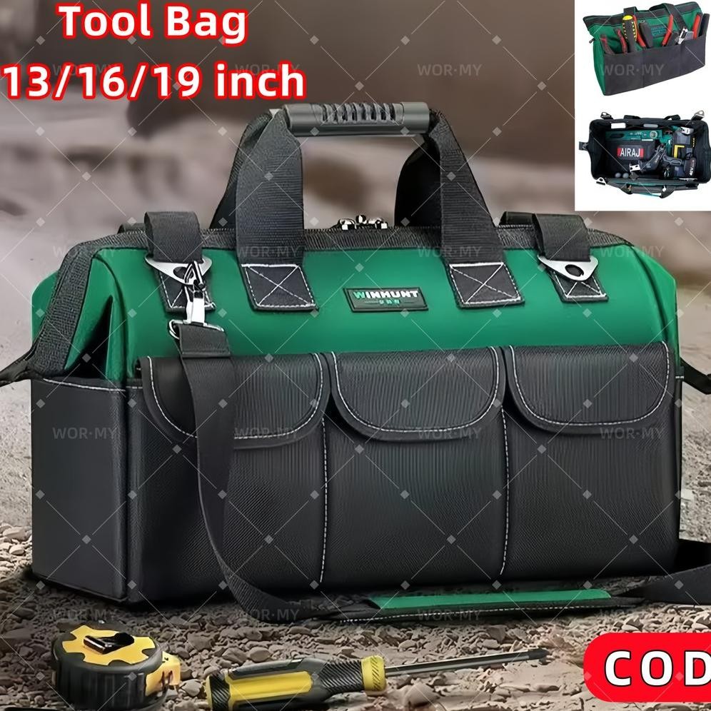 WORMY Tas Perkakas Tas Perkakas 13/16/18 inch Bahan Kain Oxford Multifungsi Alat Perkakas Toolkit Ta