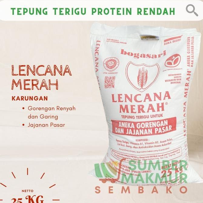 

TEPUNG TERIGU LENCANA MERAH 25 KG [GOJEK/ GRAB ONLY] GS