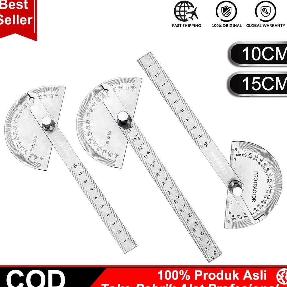 

Dikirim Dlm 24Jamcoofari Busur 180 Derajat Penggaris Combi Stainless Protactor Alat Ukur Sudut