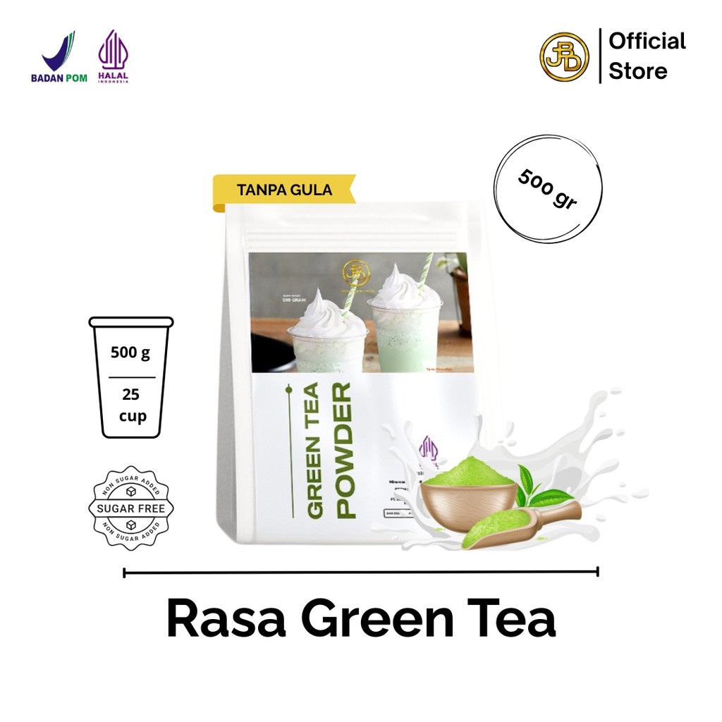 

JBD Premium Matcha Green Tea Powder Bubuk Minuman Rasa Matcha Milkshake 500gram BPOM Halal