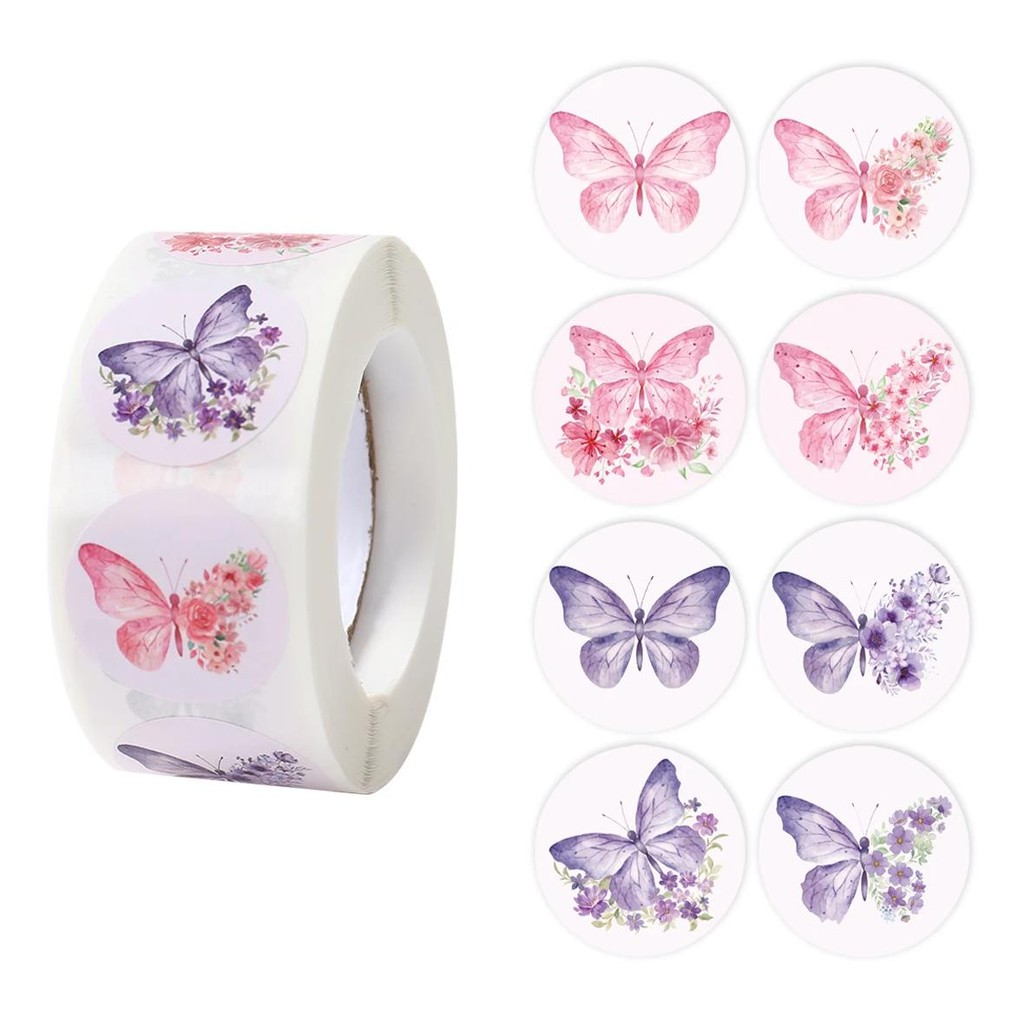 

500Pcs/Set Butterfly Sticker 2.5Cm/1Inch Colorful Butterfly Decals Cute Stickers Butterfly Party Decoration Scrapbook Stationery