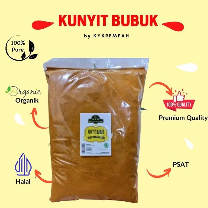 

JH8 Pack Serbuk bubuk Kunyit / Kunir Bubuk kuning murni asli 1 kg alami