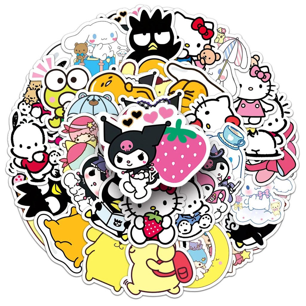

Bview Art 51Pcs Cute Cartoon Stickers Mix - Waterproof Cat, Pudding & Cinnamon Dog Decals For Notebooks