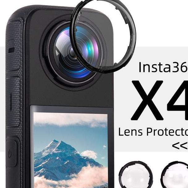 For 360 X4 Akses Kamera Set Lens Guard Tempered Glass Film Lens Cap Case Frame Base Tas
