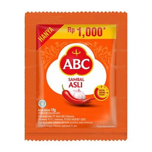 

JH8 ABC SAMBAL ASLI @1000 (1 Pack isi 10 Sachet)