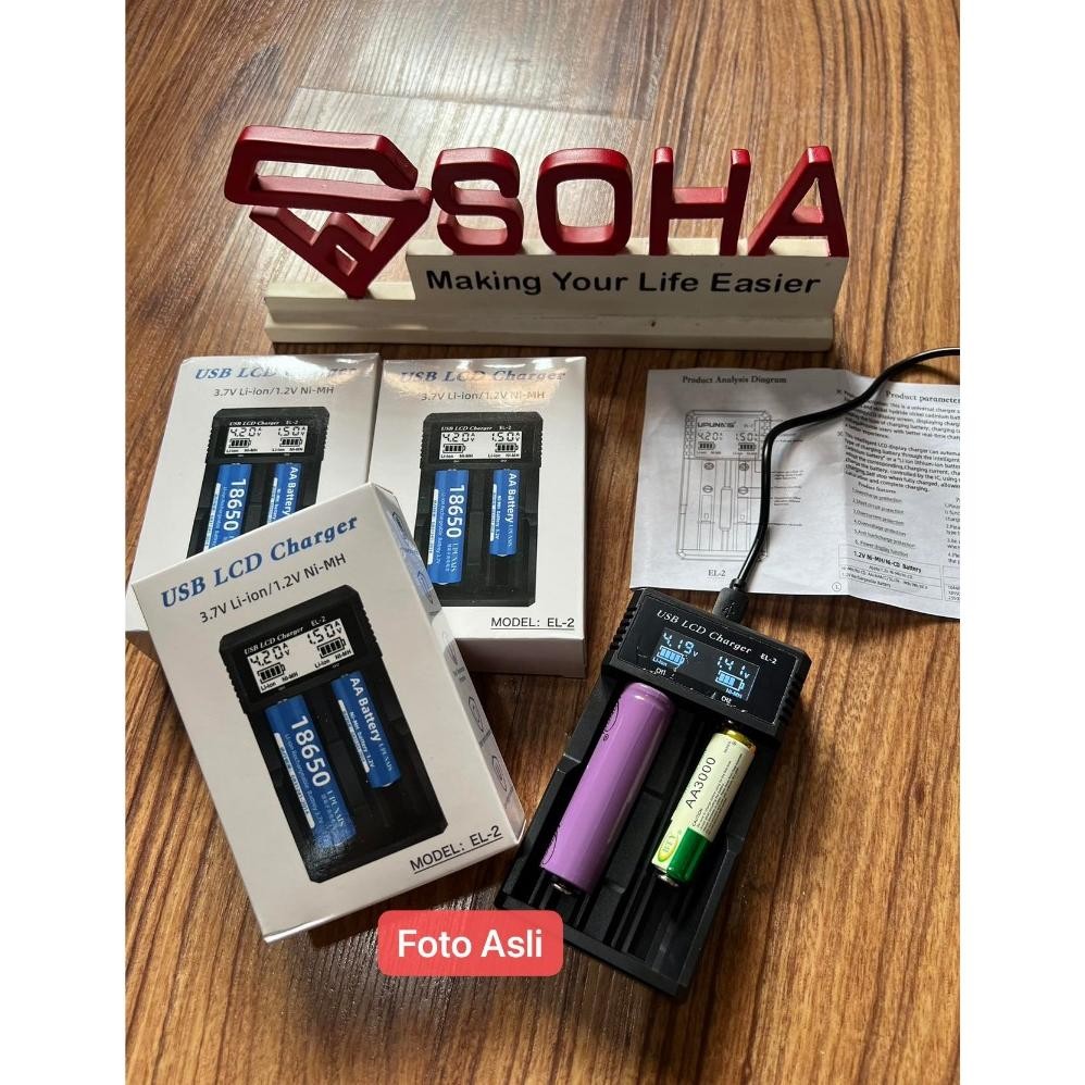 New Chb-011 Charger Baterai Cas Baterai Aaa Aa 18650 Indikator Digital Led Status Baterai Volt Dan A